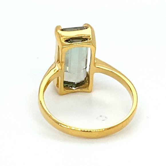 Bi Color Tourmaline 4.55ct Solid 14K Yellow Gold Ring - Picture 5 of 7